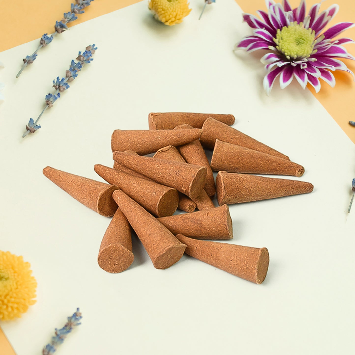 Dark Rose Dhoop Cones by Wukusy, premium 120g pack, used for health and wellness, shown in a natural setting.