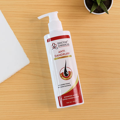 Wukusy Doctor Chhoices Anti-dandruff Shampoo 250ml bottle, health care product with clear label and cap, on white background.