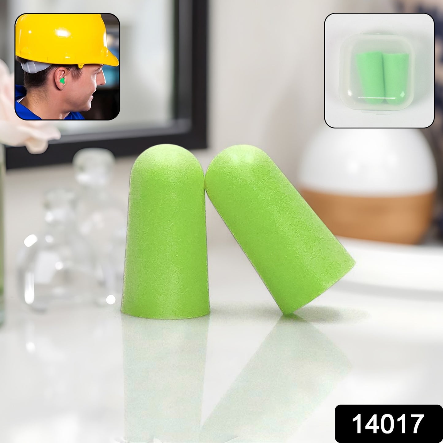Wukusy foam earplugs for noise reduction, pair of soft silicone hearing protection for sleep or loud environments