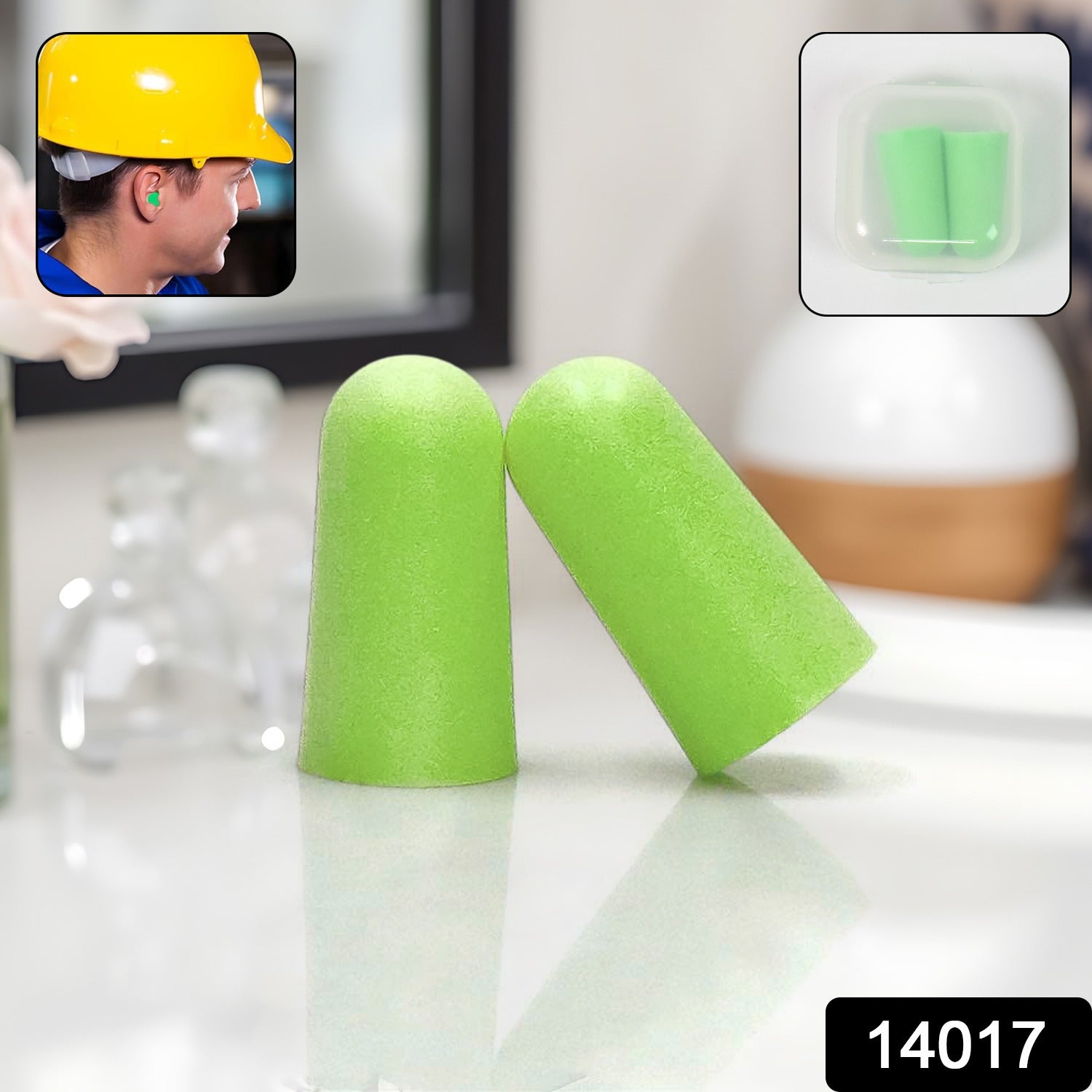Wukusy foam earplugs for noise reduction, pair of soft silicone hearing protection for sleep or loud environments