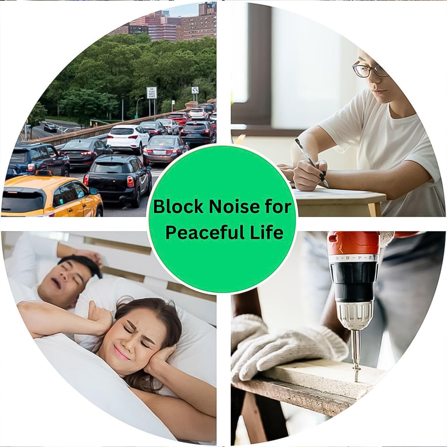Wukusy foam earplugs for noise reduction, pair of soft, comfortable earplugs designed for health care and sound blocking.