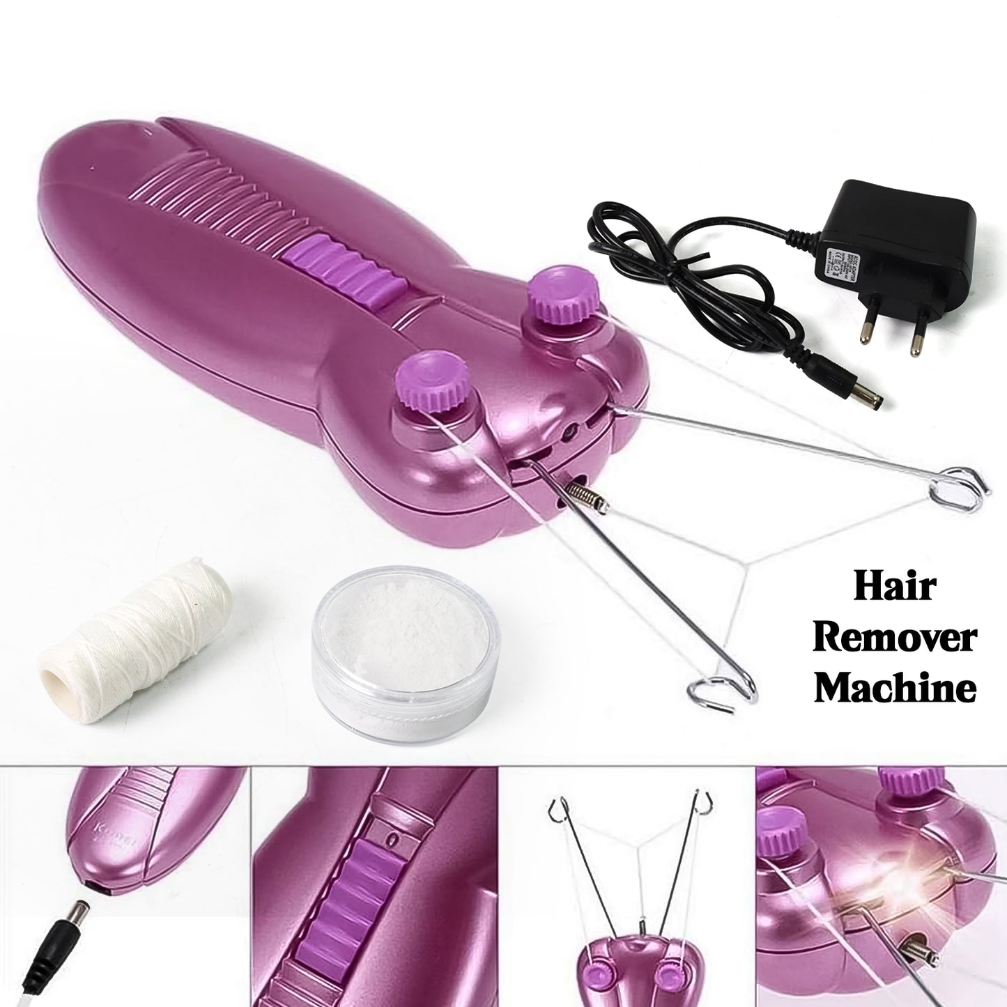 Wukusy electric facial hair remover machine for women, compact health care device for gentle hair removal on face.