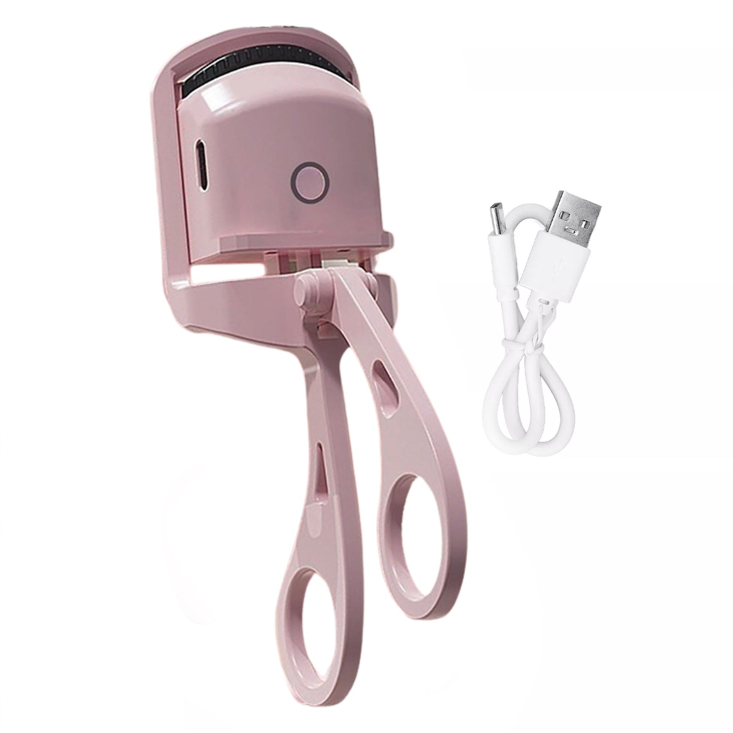 Wukusy electric heated eyelash curlers for health care, showing the compact device with heating elements and ergonomic handle.