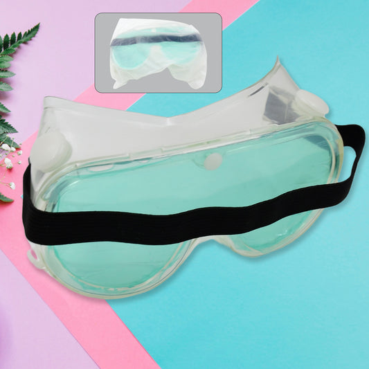 Wukusy eye safety goggles for protection, clear lens, adjustable strap, health care safety eyewear, 1 piece