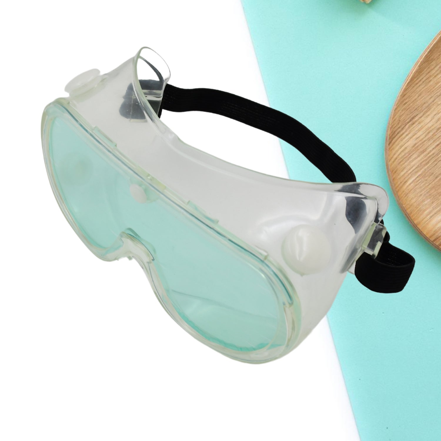 Wukusy Eye Safety Goggles for health care, protective eyewear with clear lenses and adjustable strap, one piece.