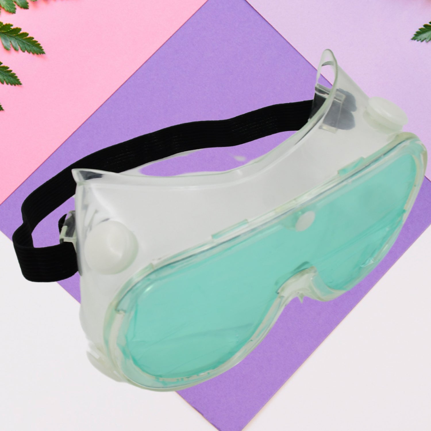 Wukusy eye safety goggles for protection, clear plastic lenses, adjustable strap, health care safety eyewear, 1 piece