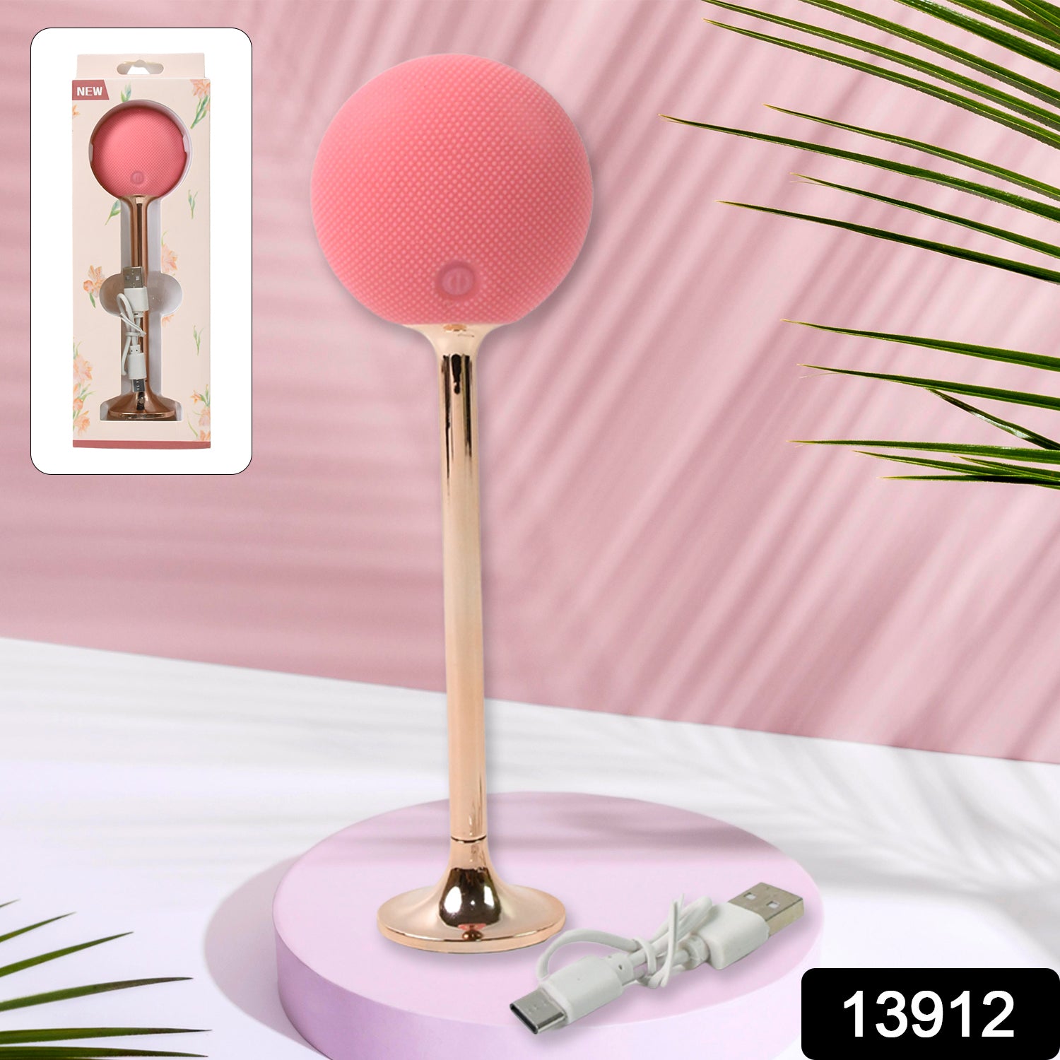 Wukusy Face Spa Massage Hammer, vibrating facial massage tool for skin care and relaxation, in a sleek black design.