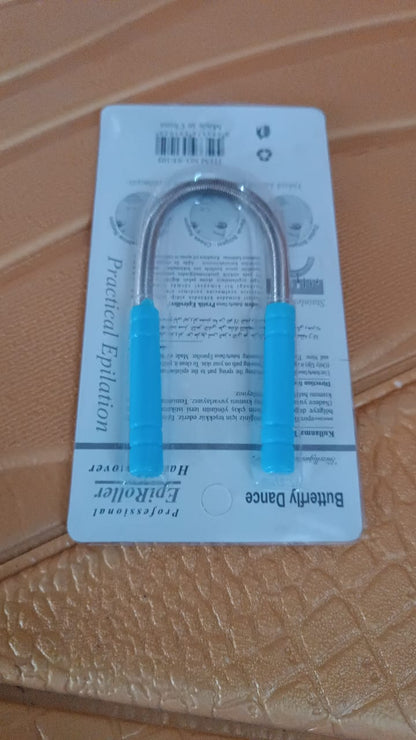 Wukusy facial hair remover set with spring epilator, hair removal springs, and eyebrow razors for precise facial hair grooming.