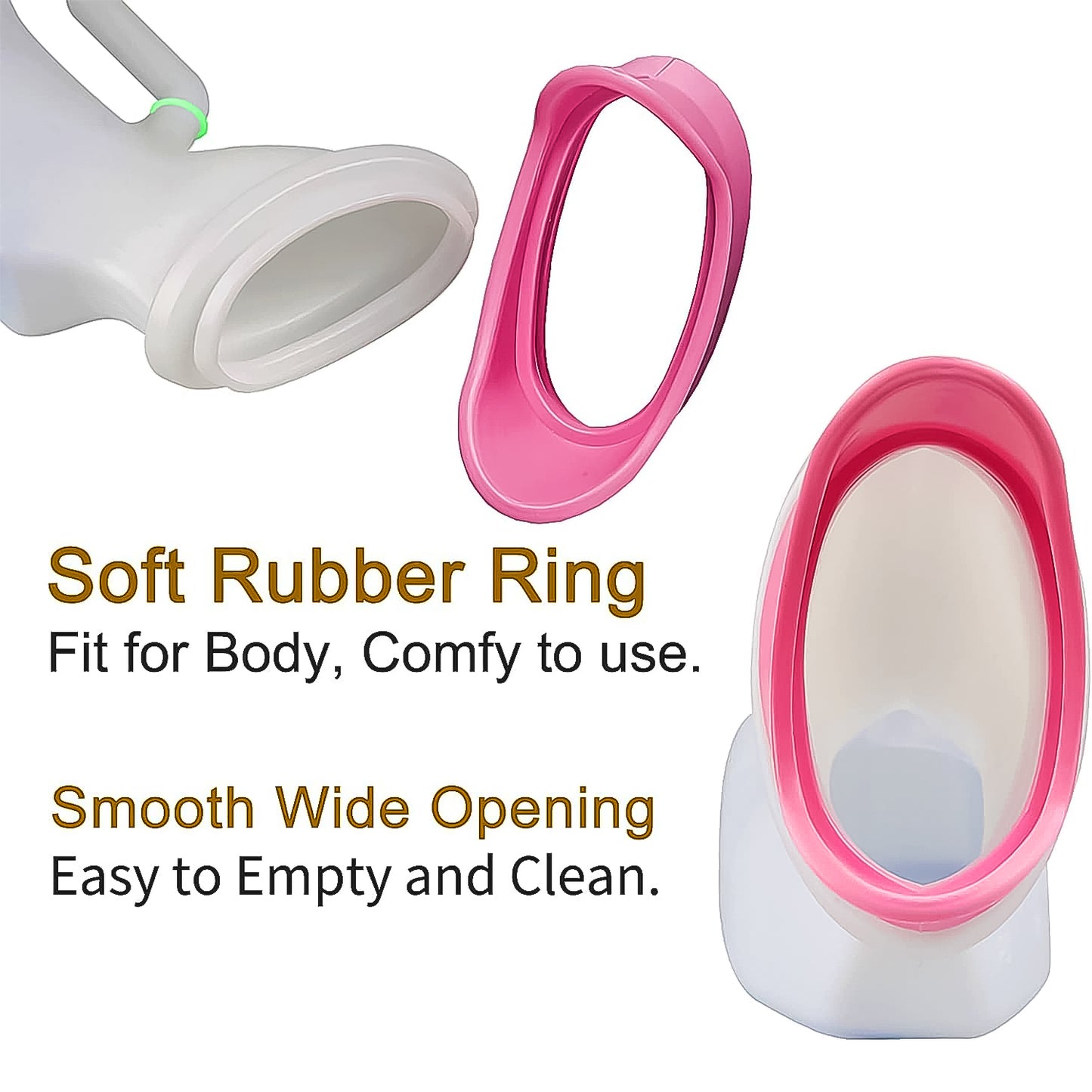 Wukusy female potty urinal urine collection can, 1000 ml capacity, designed for health care and bedpan use, gray plastic container