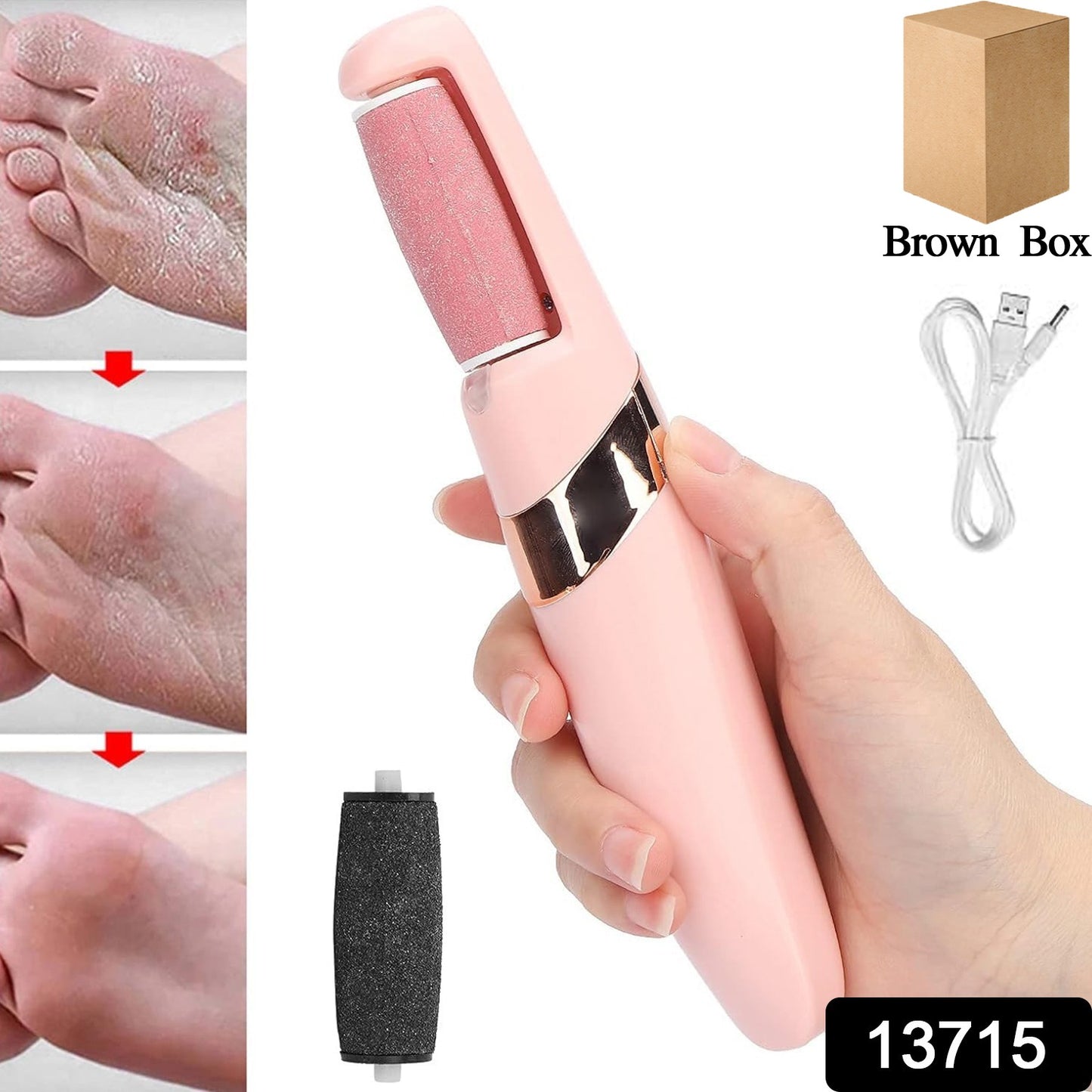 Wukusy Flewless Pedi electronic pedicure tool in a set, designed for smooth, healthy feet with a sleek health care device.