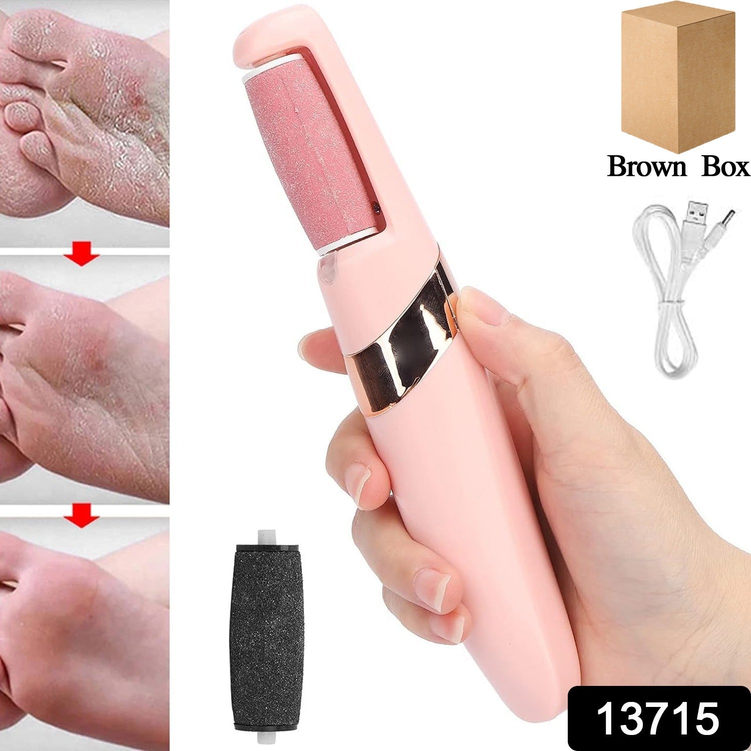Wukusy Flewless Pedi electronic pedicure tool in a set, designed for smooth, healthy feet with a sleek health care device.