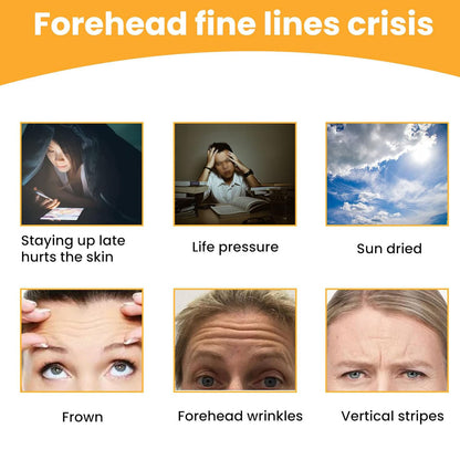 Wukusy forehead wrinkle patches set of 10 for face wrinkle care, adhesive skin treatment for smoothing forehead lines.