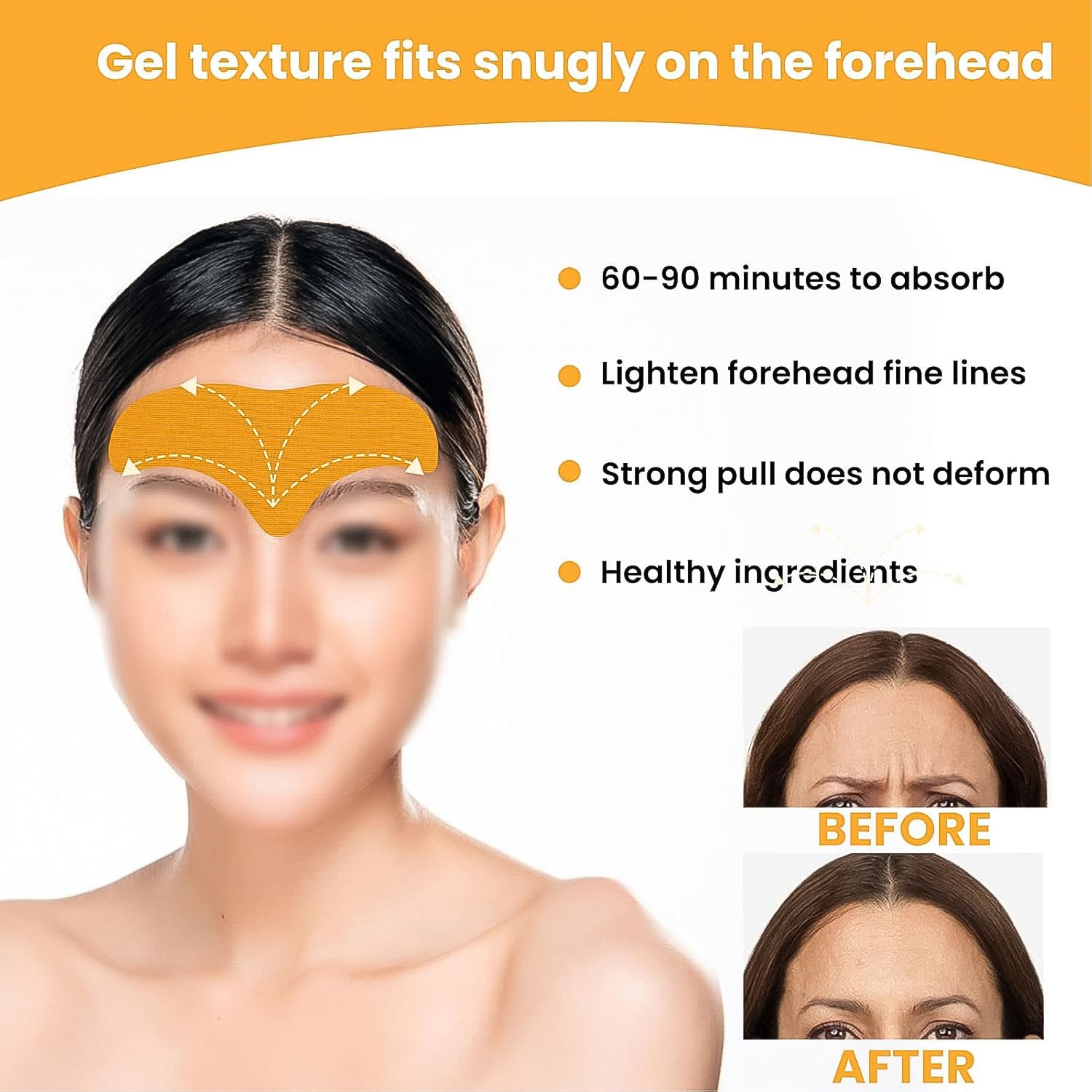 Wukusy forehead wrinkle patches set with 10 face wrinkle patches for skin smoothing and wrinkle reduction, health care skincare product