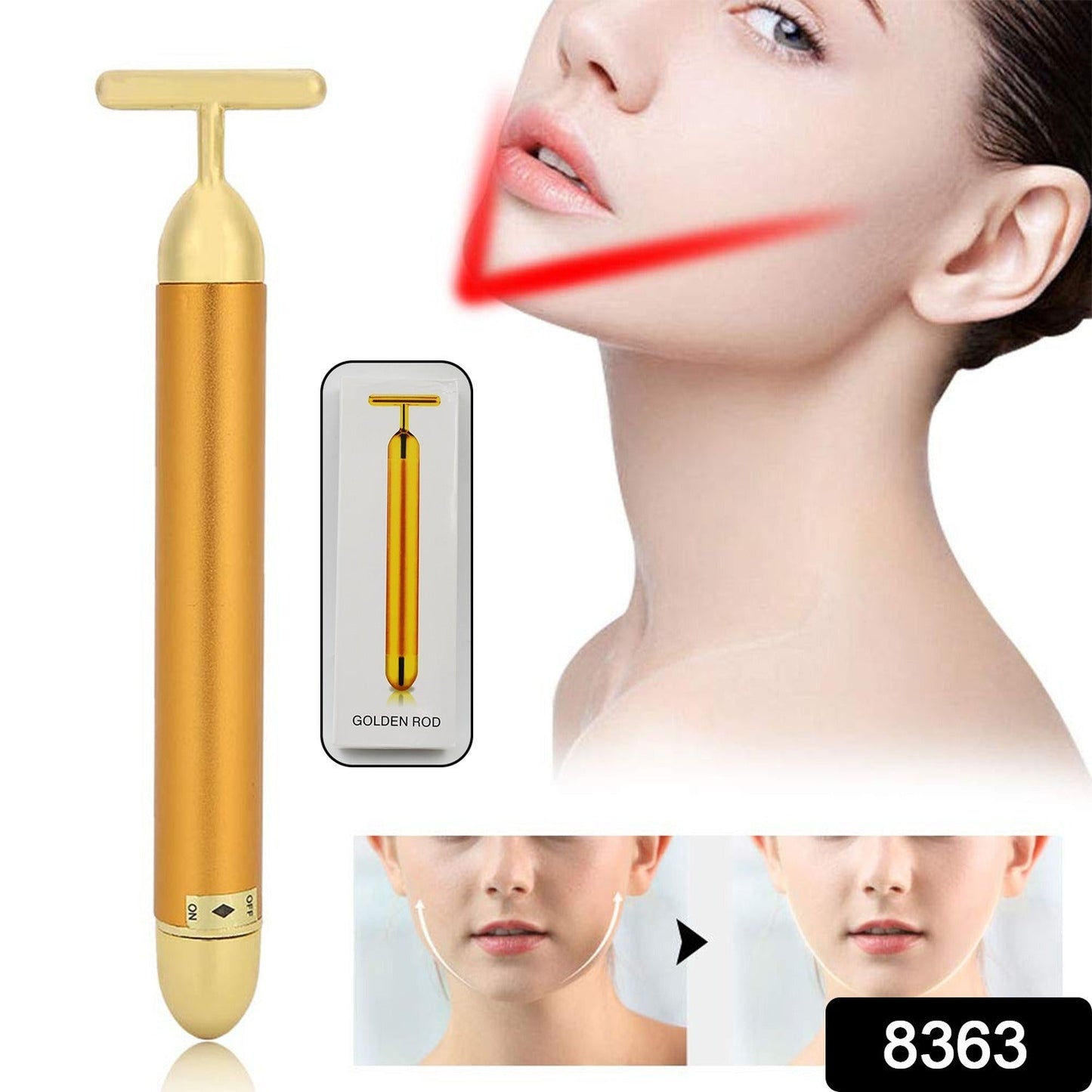 Wukusy Golden Energy Face Massager, a handheld health care device for facial massage and skin rejuvenation.