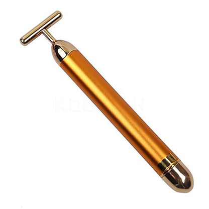 Wukusy Golden Energy Face Massager, a handheld health care device with a sleek golden design for facial relaxation and skincare.