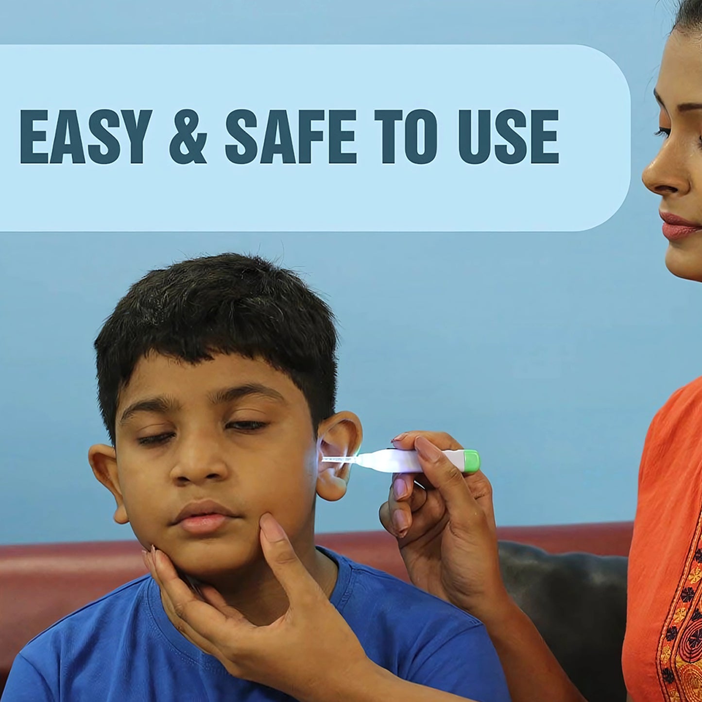 Green LED flashlight earpick with tweezer from Wukusy, a health care tool for ear cleaning with built-in light and precision tip.