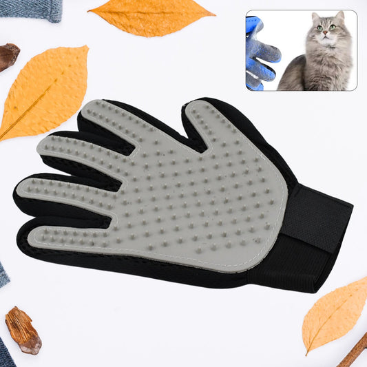 Grey Wukusy True Touch Gloves for bathing, health care tool, soft touch, versatile cleaning or grooming glove.