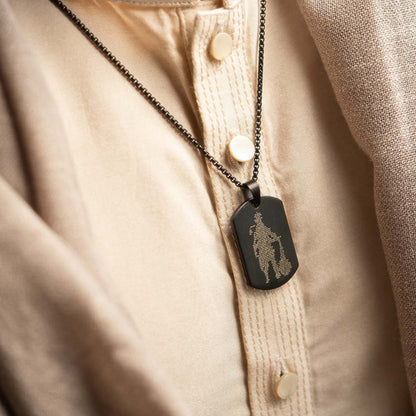 Hanuman Chalisa locket with Gada chain from Wukusy, featuring detailed religious pendant and matching chain, for spiritual wear.