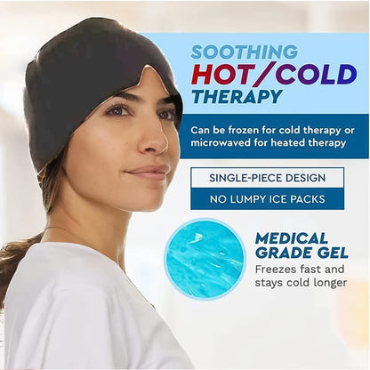 Wukusy grey headache relief hat for migraine relief, health care cap designed to ease headache discomfort.
