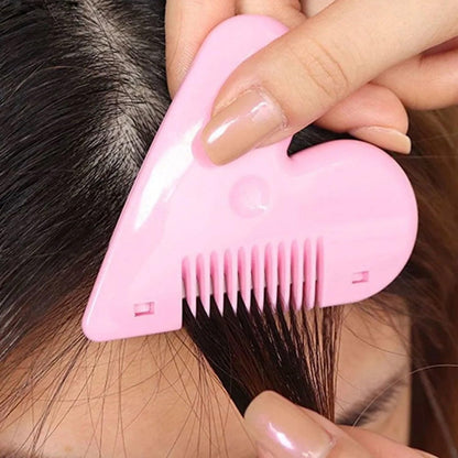 Wukusy heart-shaped plastic hair cutting scissors in card packaging, designed for health care and personal grooming.