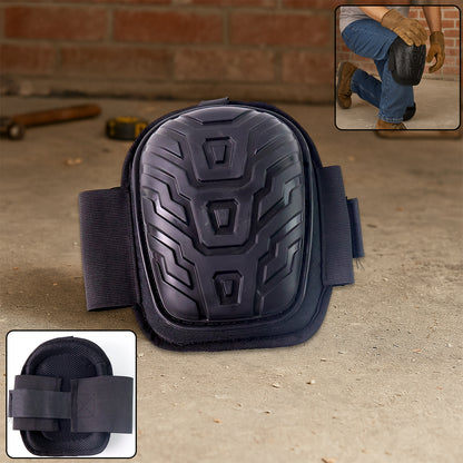 Wukusy heavy-duty work knee pad with shock-resistant shell and adjustable straps for kneeling protection and support.