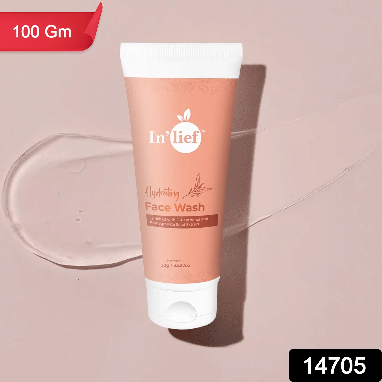 Wukusy Inlief Deep Hydrating Refreshing Face Wash in 100g bottle, showing the product bottle with label and clear liquid inside.