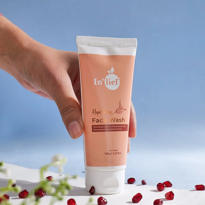 Wukusy Inlief Deep Hydrating Refreshing Face Wash in 100g tube, showcasing the product packaging and design.