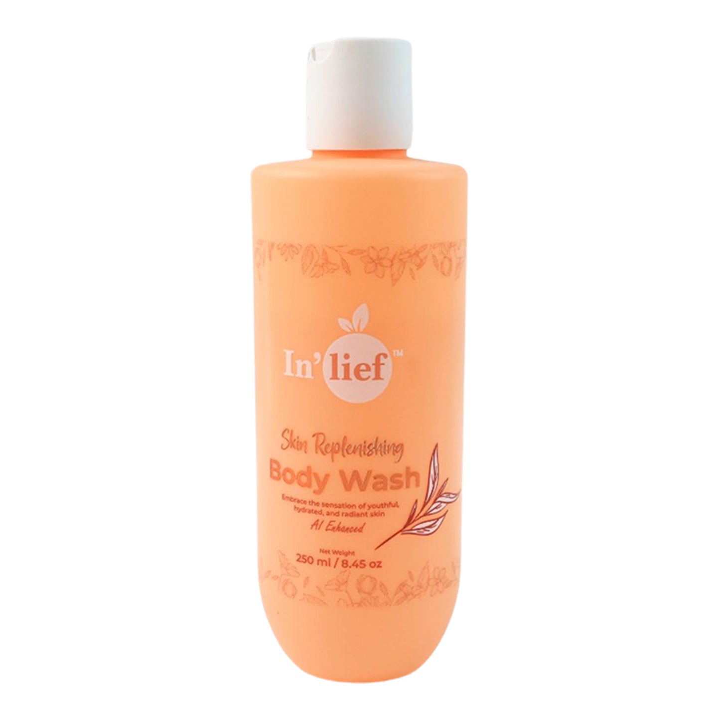 Wukusy Inlief Nourishing Hydrating Skin Replenishing Body Wash in 250ml bottle, showing the product with label and packaging