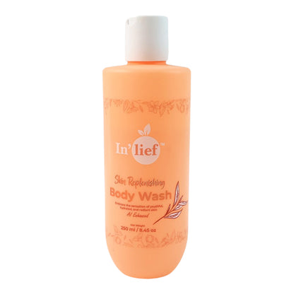 Wukusy Inlief Nourishing Hydrating Skin Replenishing Body Wash in 250ml bottle, showing the product with label and packaging