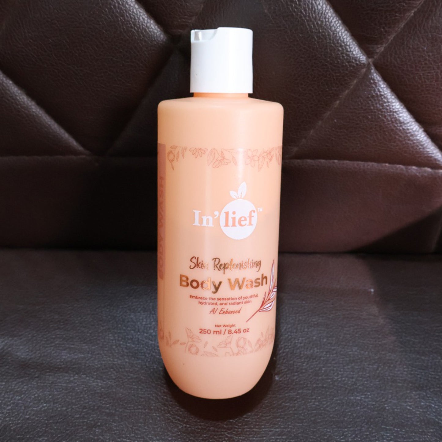 Wukusy Inlief Nourishing Hydrating Skin Replenishing Body Wash in 250ml bottle, with gentle, moisturizing formula for healthy skin