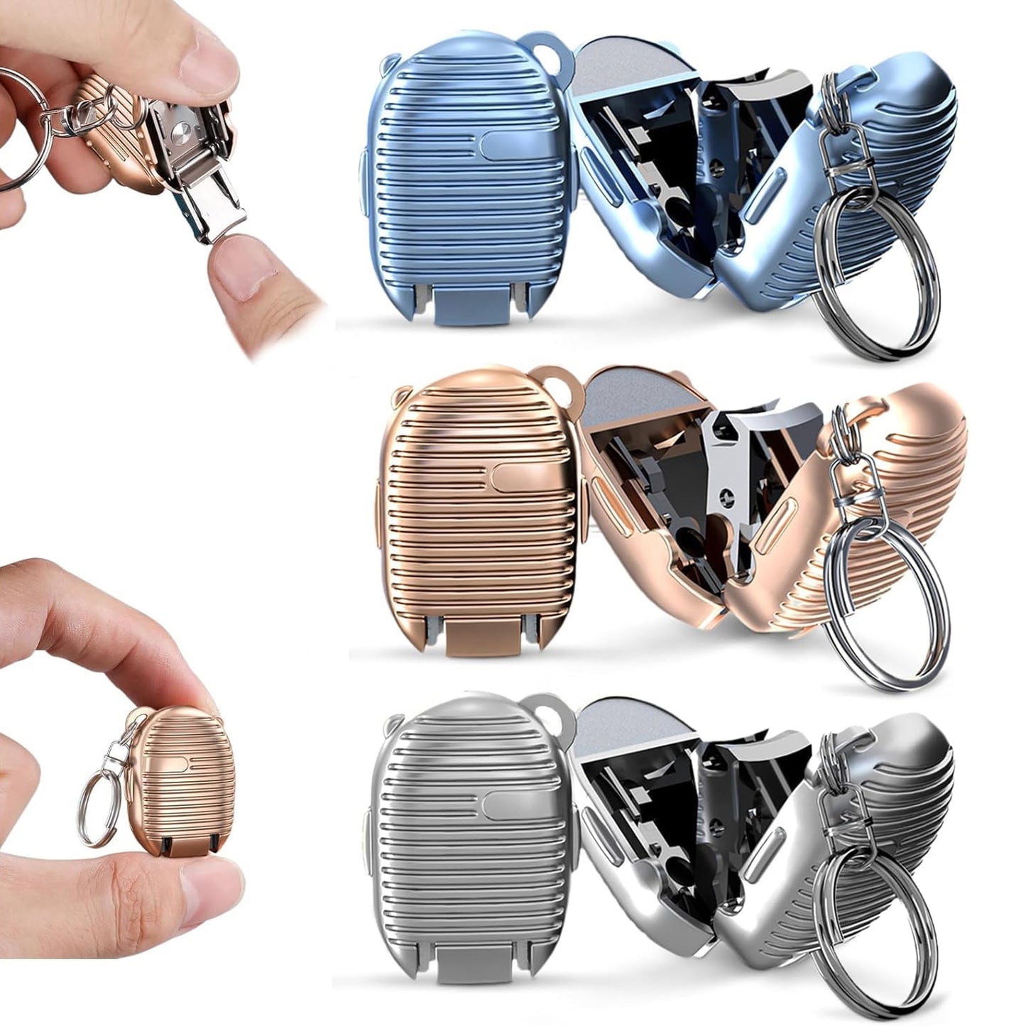 Wukusy small multicolor keychain nail clipper for convenient nail grooming and health care.