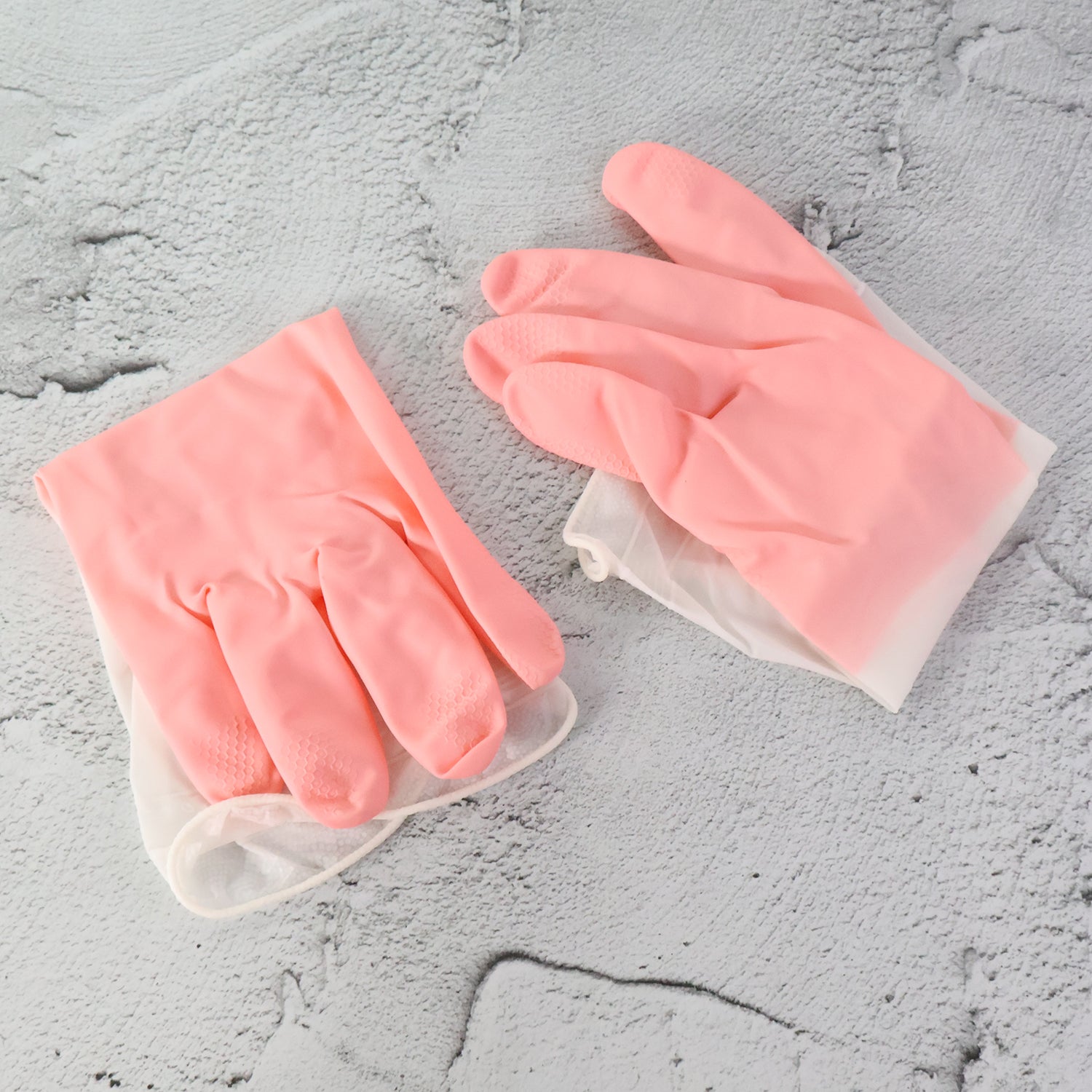 Pair of large reusable household cleaning gloves by Wukusy, durable rubber gloves for effective kitchen and cleaning tasks.