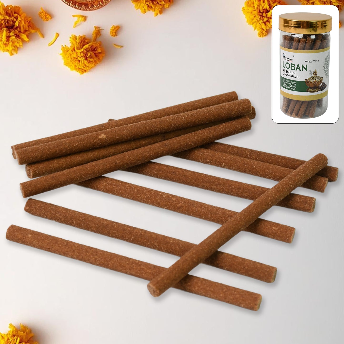 Wukusy Loban Dhoop sticks for home, office, religious ceremonies, meditation, and pooja, 100g, natural aromatic incense sticks.
