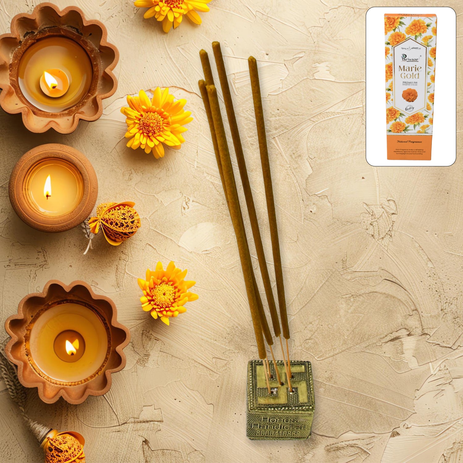 Wukusy Marie Gold Premium Incense Stick Agarbatti for home and office, health care aromatherapy, natural incense fragrance