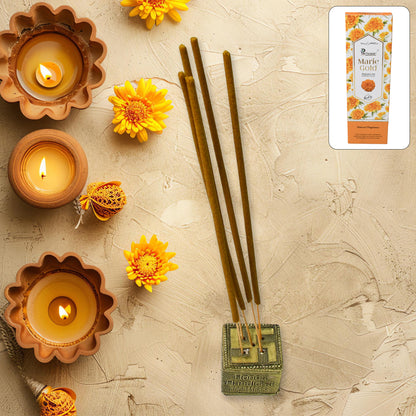 Wukusy Marie Gold Premium Incense Stick Agarbatti for home and office, providing a pleasant aromatic health care scent.