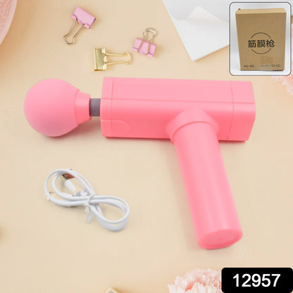 Wukusy deep relax massage gun for muscle relief, portable USB rechargeable health care device with multiple attachments