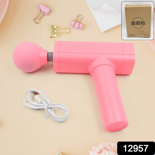 Wukusy deep relax massage gun for muscle relief, portable USB rechargeable health care device with multiple attachments