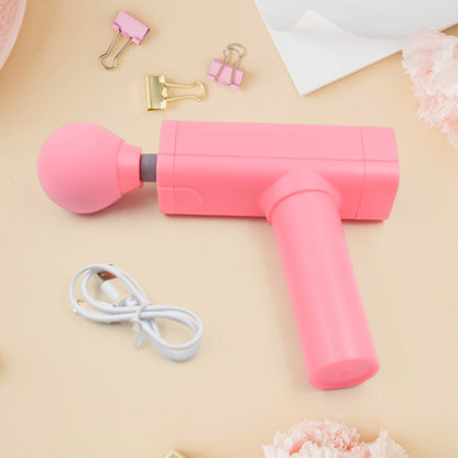 Wukusy deep relax massage gun for muscle relief, USB chargeable, handheld health care device with ergonomic design.