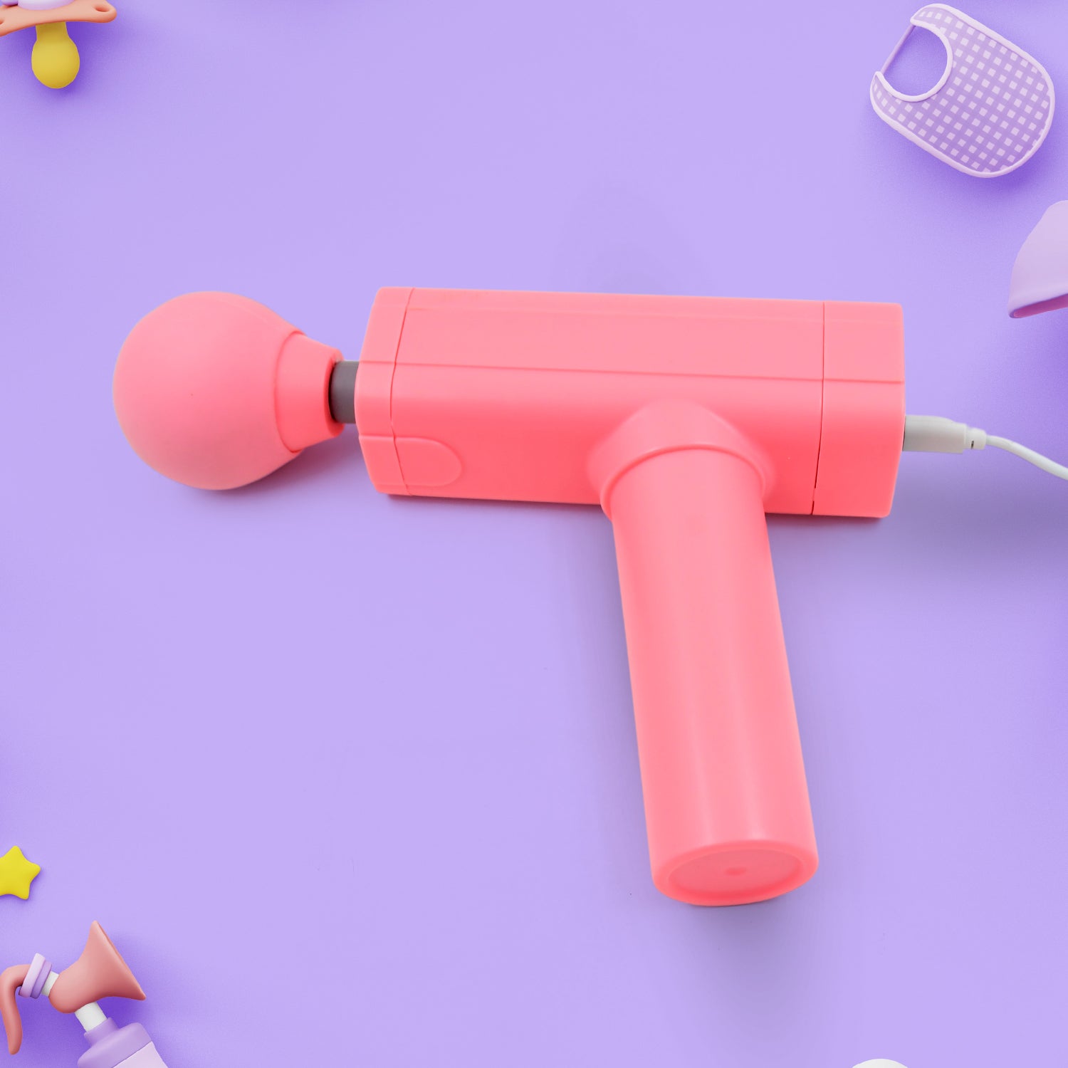 Wukusy deep relax massage gun for muscle relief, USB rechargeable, handheld health care device for powerful muscle massage.