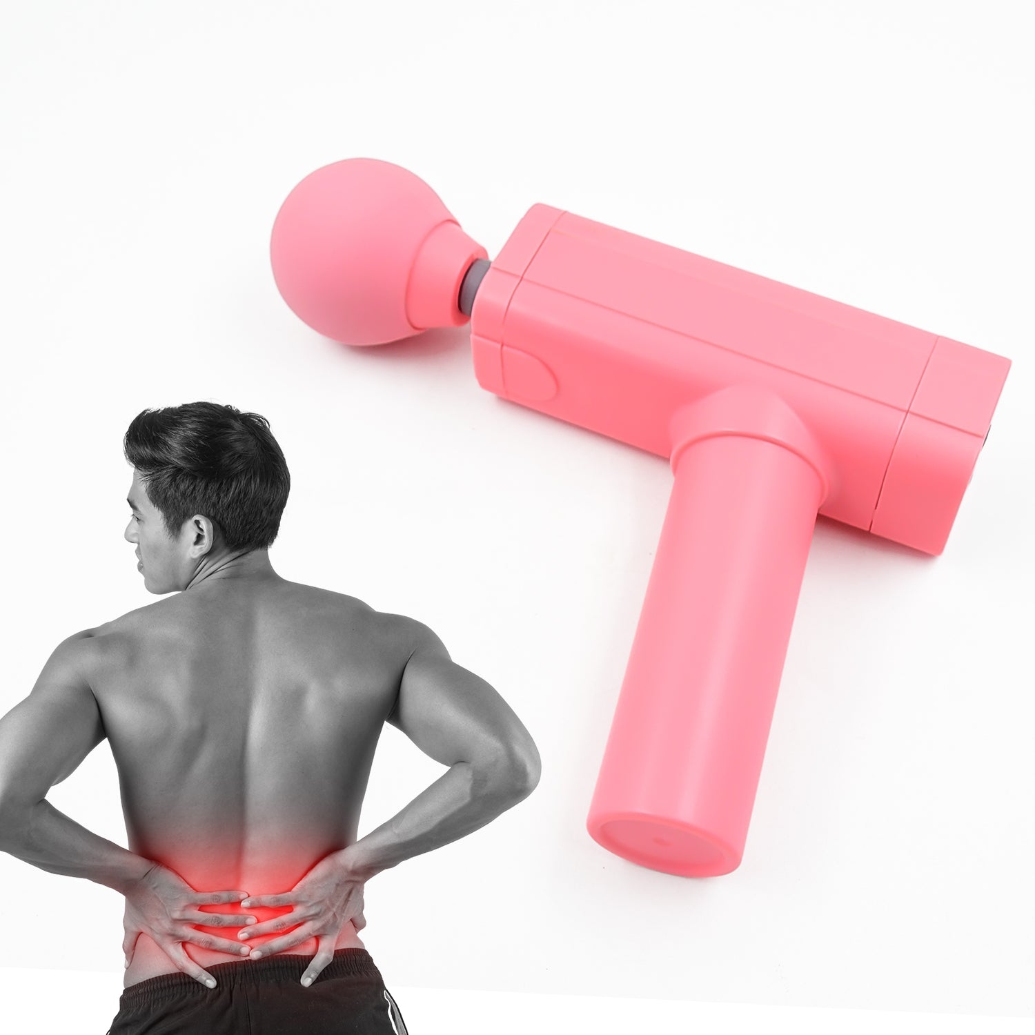 Wukusy deep relax massage gun for muscle relief, portable USB chargeable health care device with multiple attachment heads