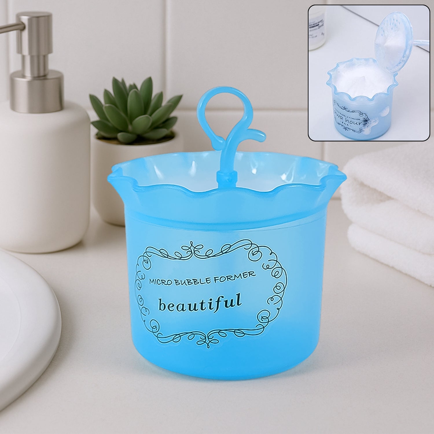 Wukusy Micro Bubble Foaming Face Cleanser Cup for gentle skincare and deep cleansing in health care routines.