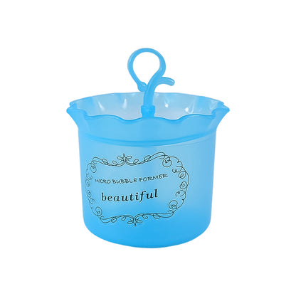 Wukusy Micro Bubble Foaming Face Cleanser Cup for skincare, featuring a white foam dispenser with a transparent lid.