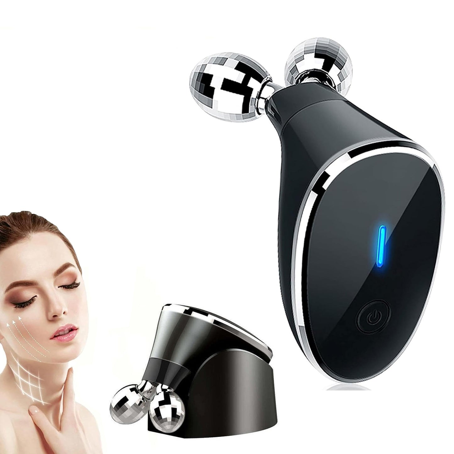 Wukusy microcurrent facial device and face massager roller for skin toning and rejuvenation, shown in the image.