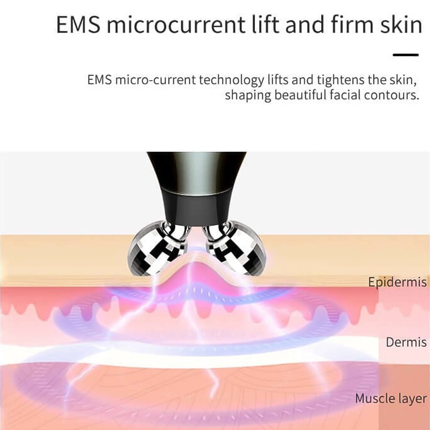 Wukusy microcurrent facial device and face massager roller for skin toning and rejuvenation, shown on a clean white background.
