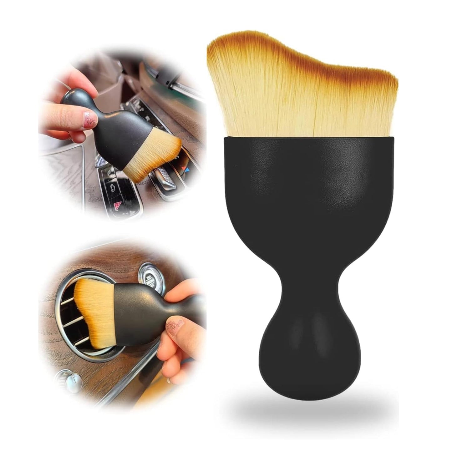 Wukusy Mini Car Interior Cleaning Soft Brush for car cleaning and dusting, compact and gentle for interior surfaces.