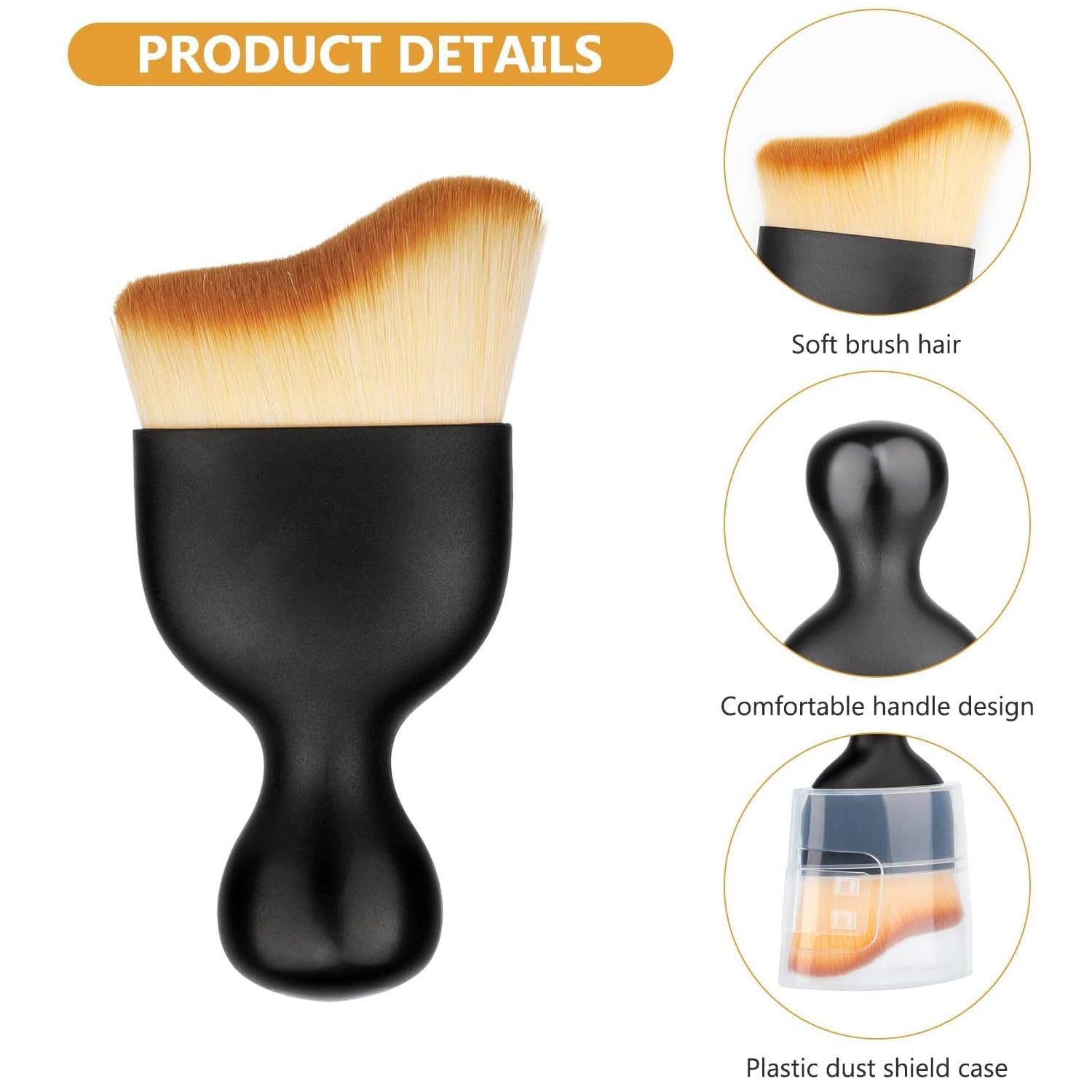 Wukusy mini car interior cleaning soft brush and duster for car cleaning, compact health care cleaning tool in black and gray