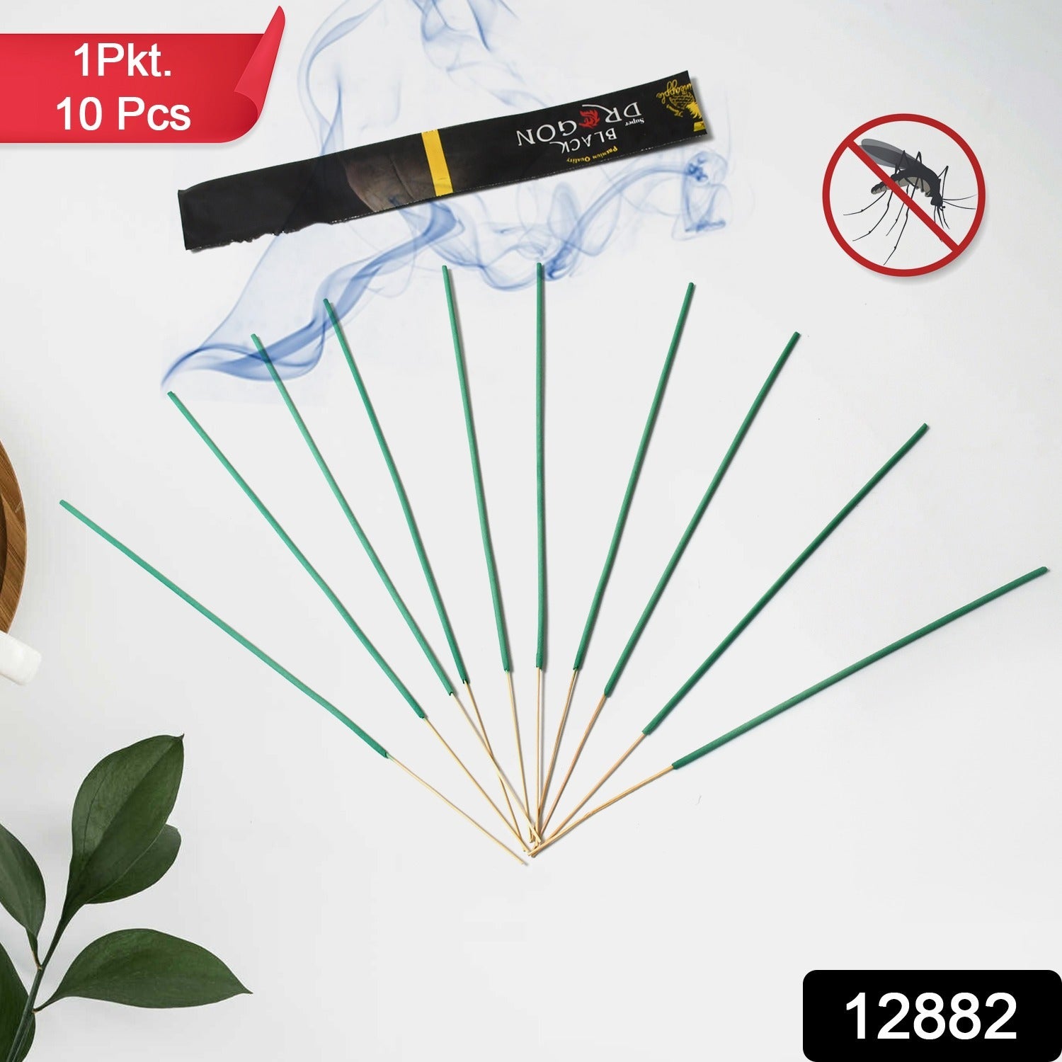 Herbal mosquito agarbatti sticks from Wukusy in a packet of 10 incense sticks, used for health care and mosquito repellent.