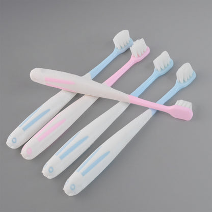 Wukusy travel-friendly health care toothbrush holder with four soft-bristle toothbrushes for convenient oral hygiene on the go.