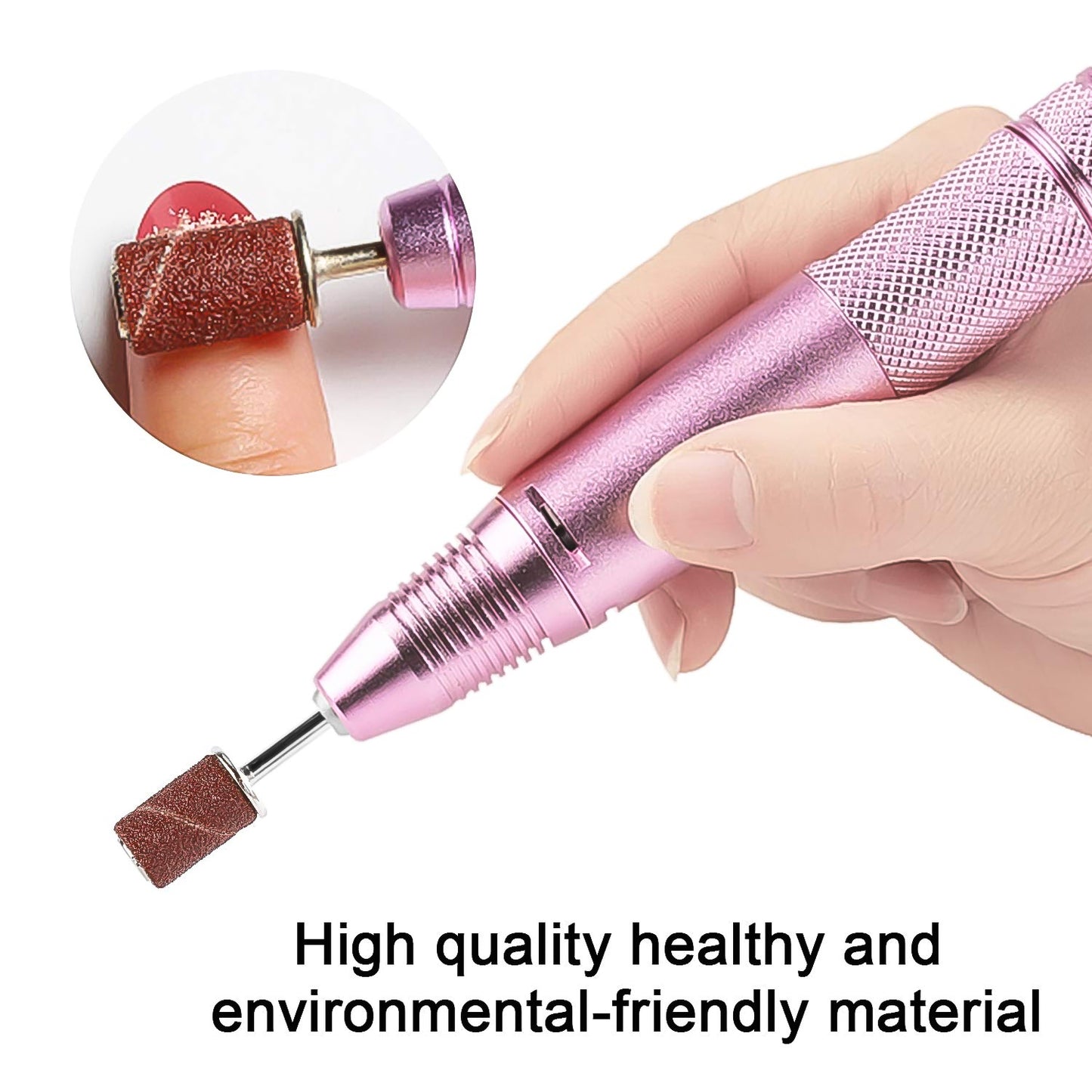 Set of 10 Wukusy nail drill sanding band replacement bits for pedicure and manicure tools, compatible with nail drill machines.