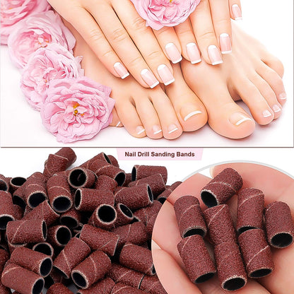 Set of 10 Wukusy nail drill sanding band replacement bits for pedicure and manicure health care tools.